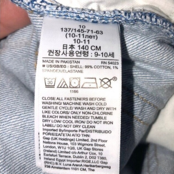 Gap Kids Easy Taper Size 10 Distressed Blue Light Wash Jeans Boys - Picture 11 of 11